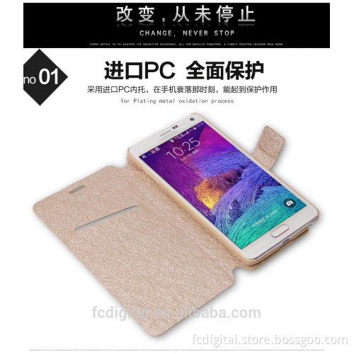 QWD wholesale premium for samsung note4 color leather mobile phone case flip cover phone case for samsung